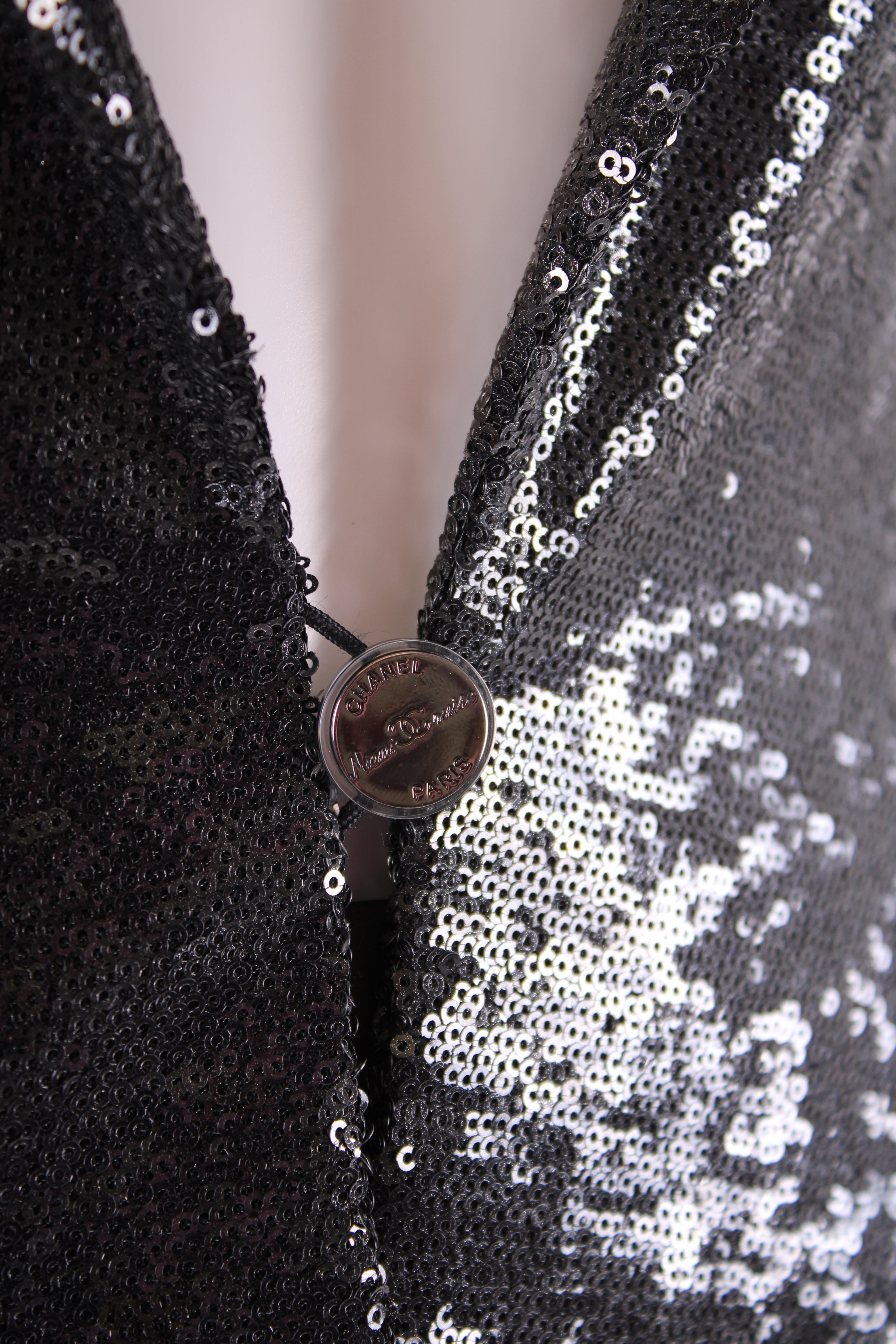 Black Chanel Sequin Jacket