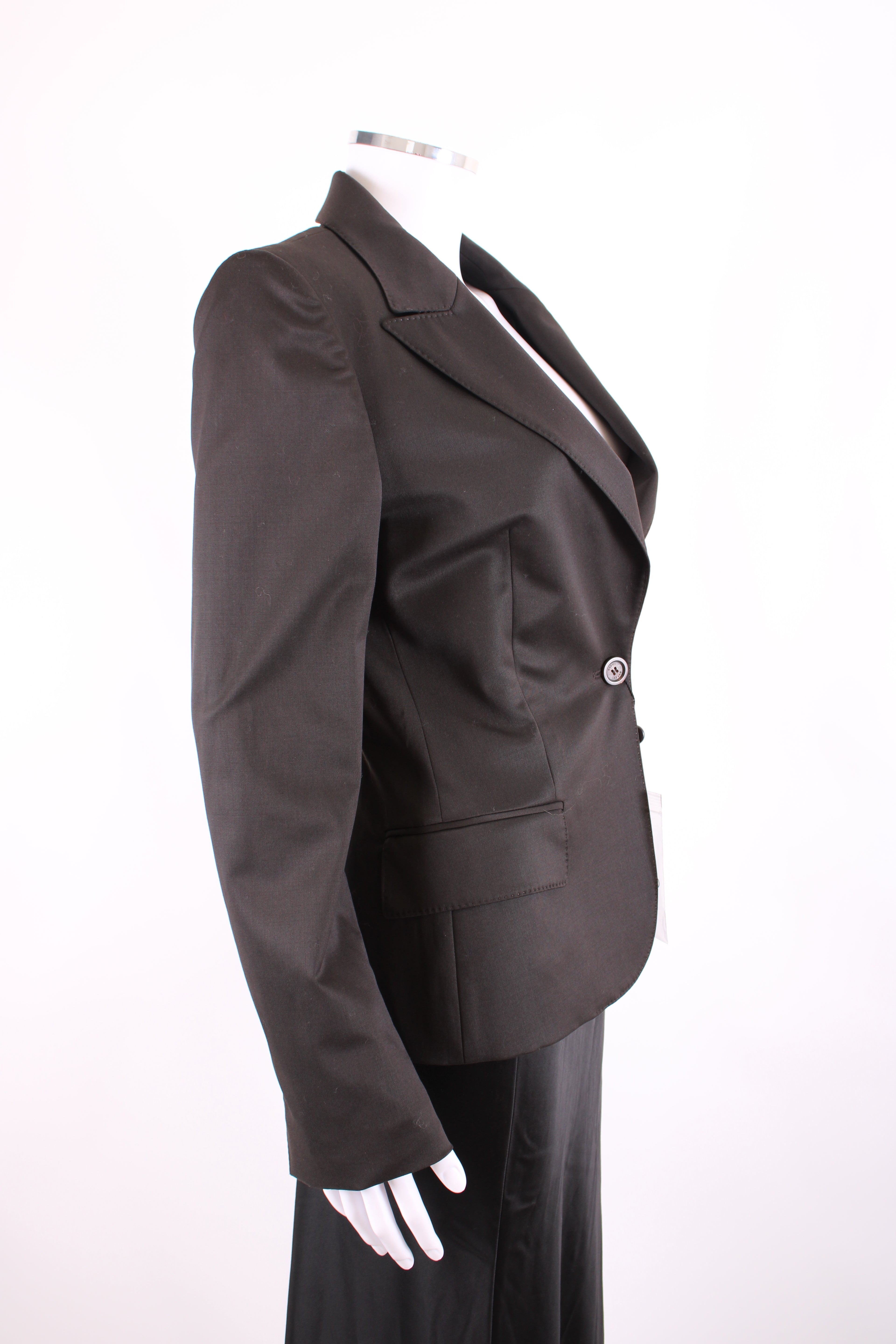 Gucci Single Breasted Blazer Dark Brown S