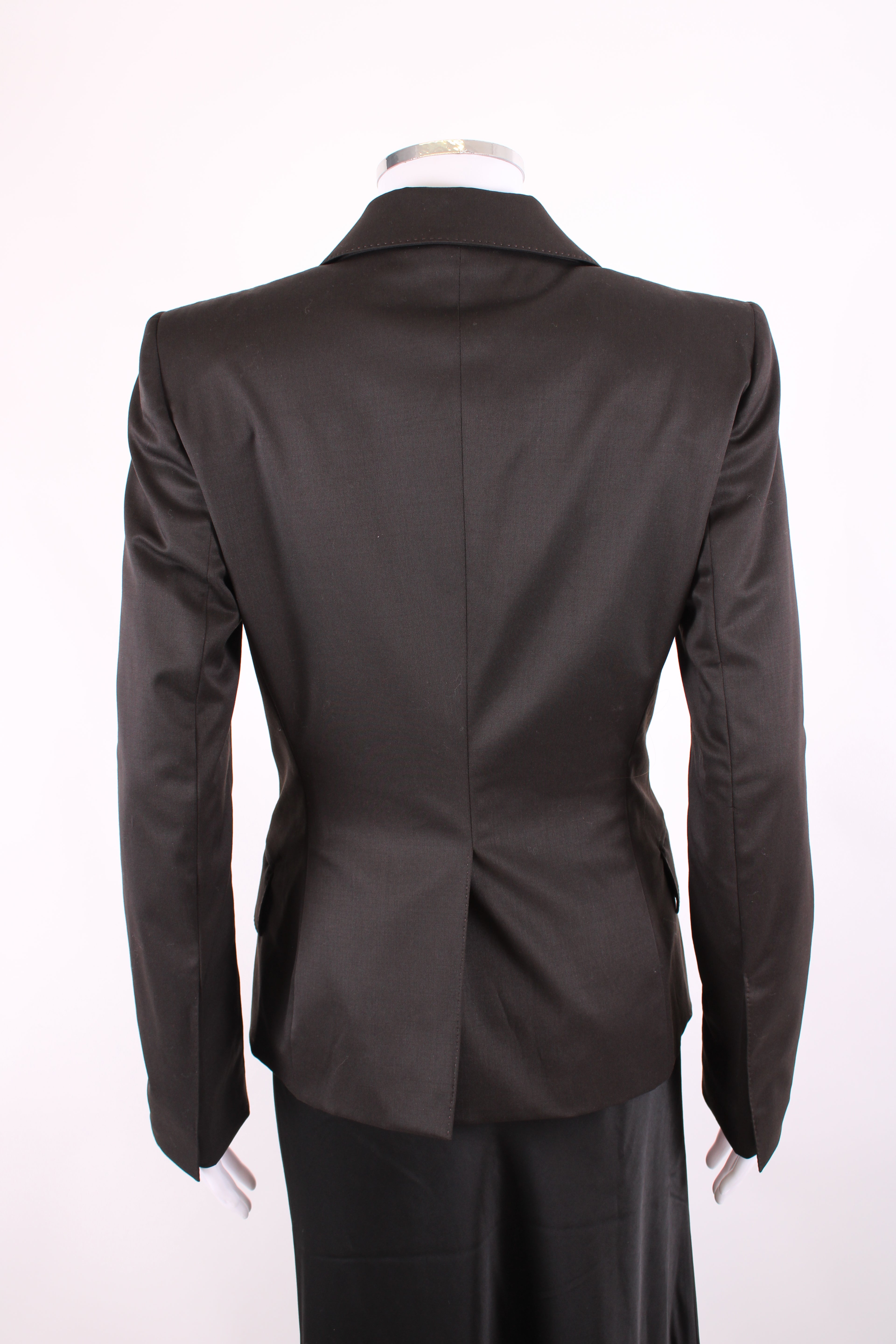 Gucci Single Breasted Blazer Dark Brown S