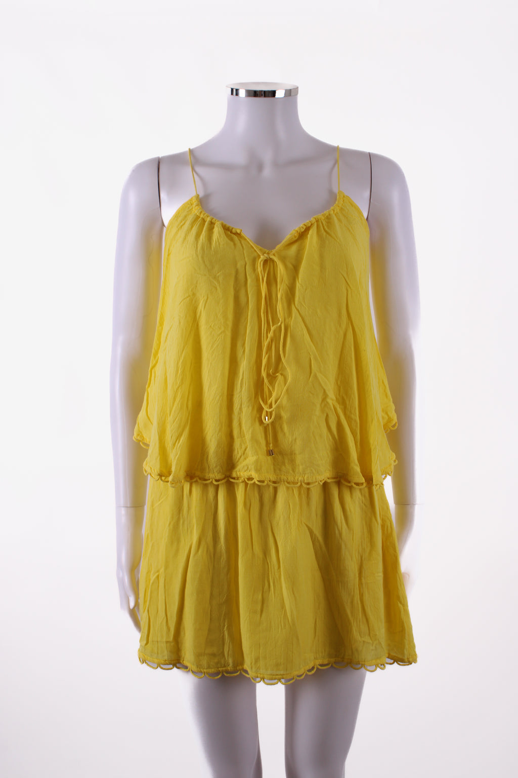Vix Paula Hermanny Cover up flouncy dress Yellow S