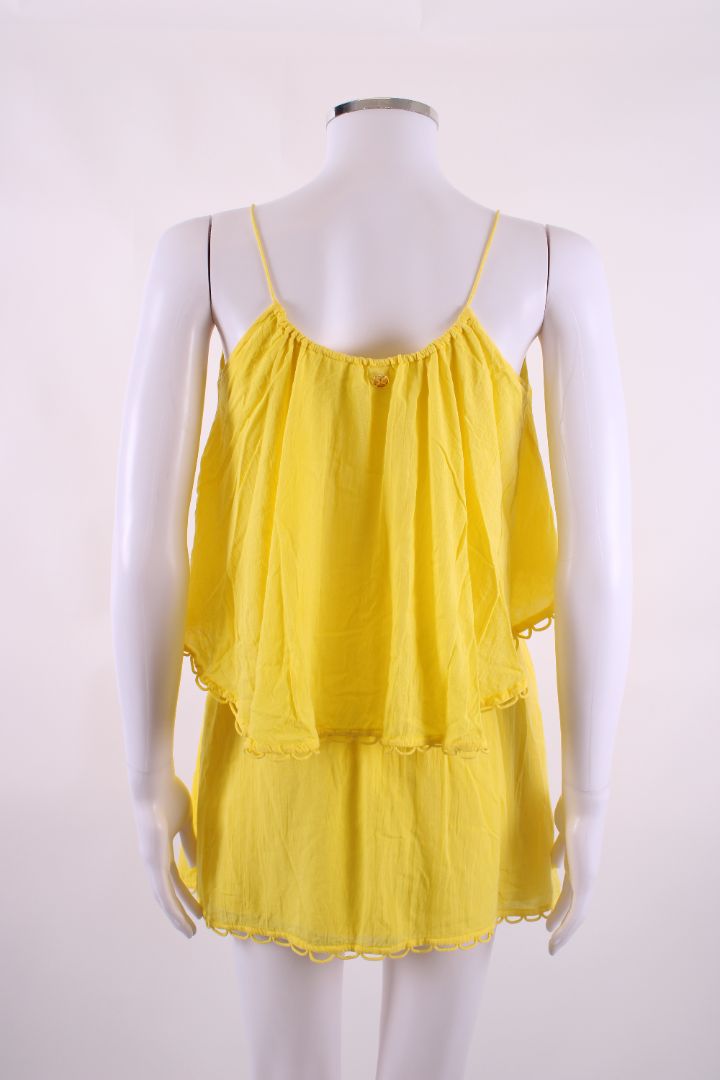 Vix Paula Hermanny Cover up flouncy dress Yellow S