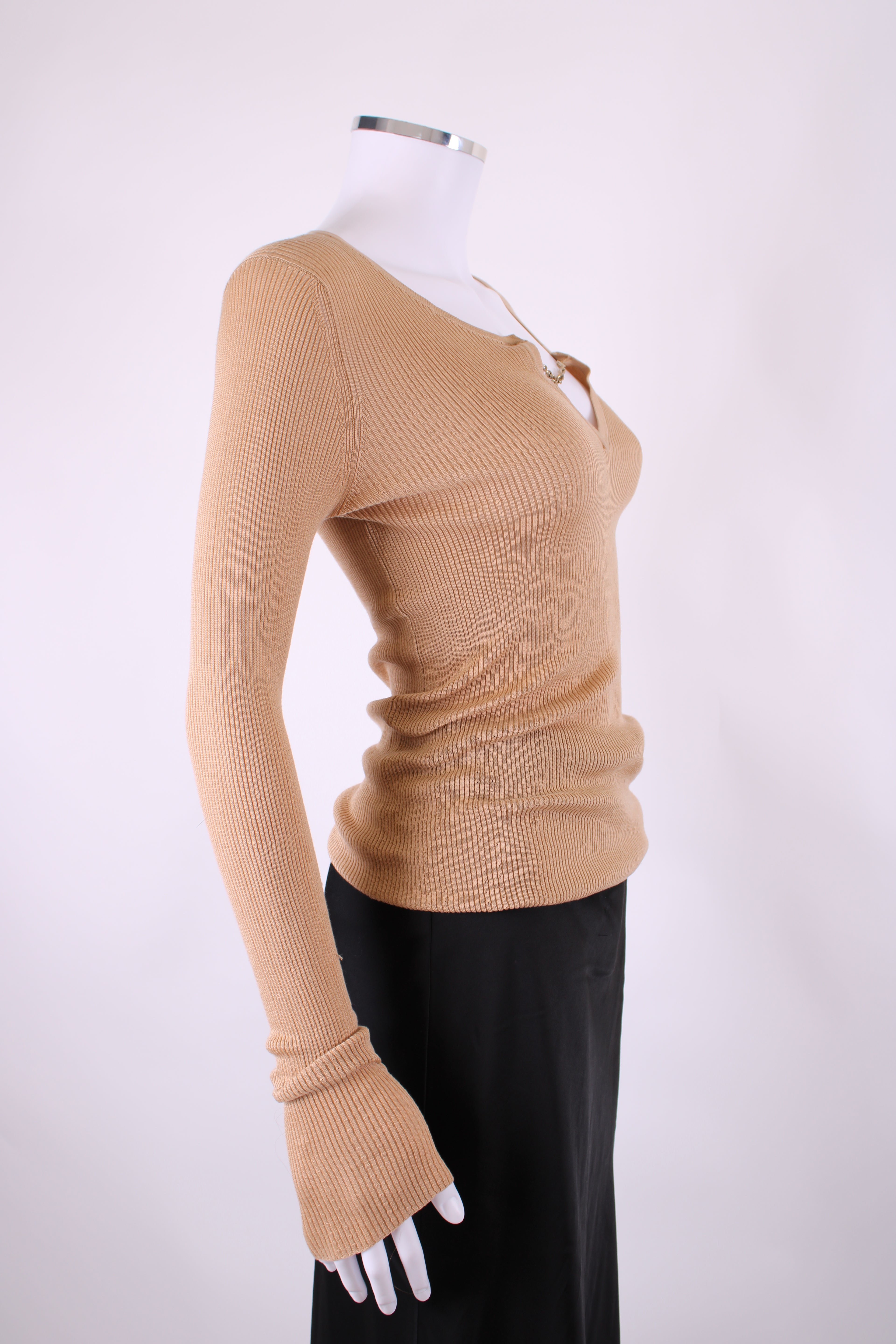 Gucci L/S Chain Neck Jumper Beige L