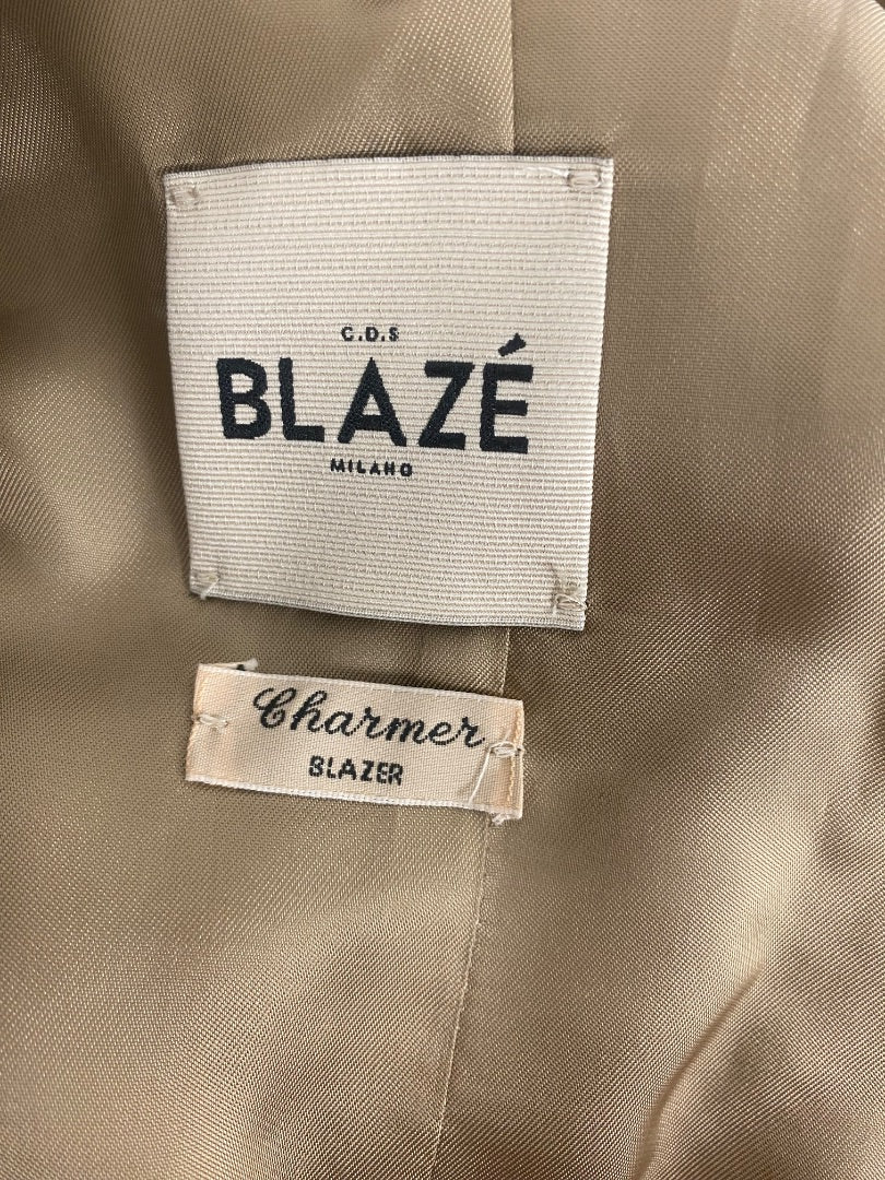 Blaze Milano Houndstooth Blazer Beige M