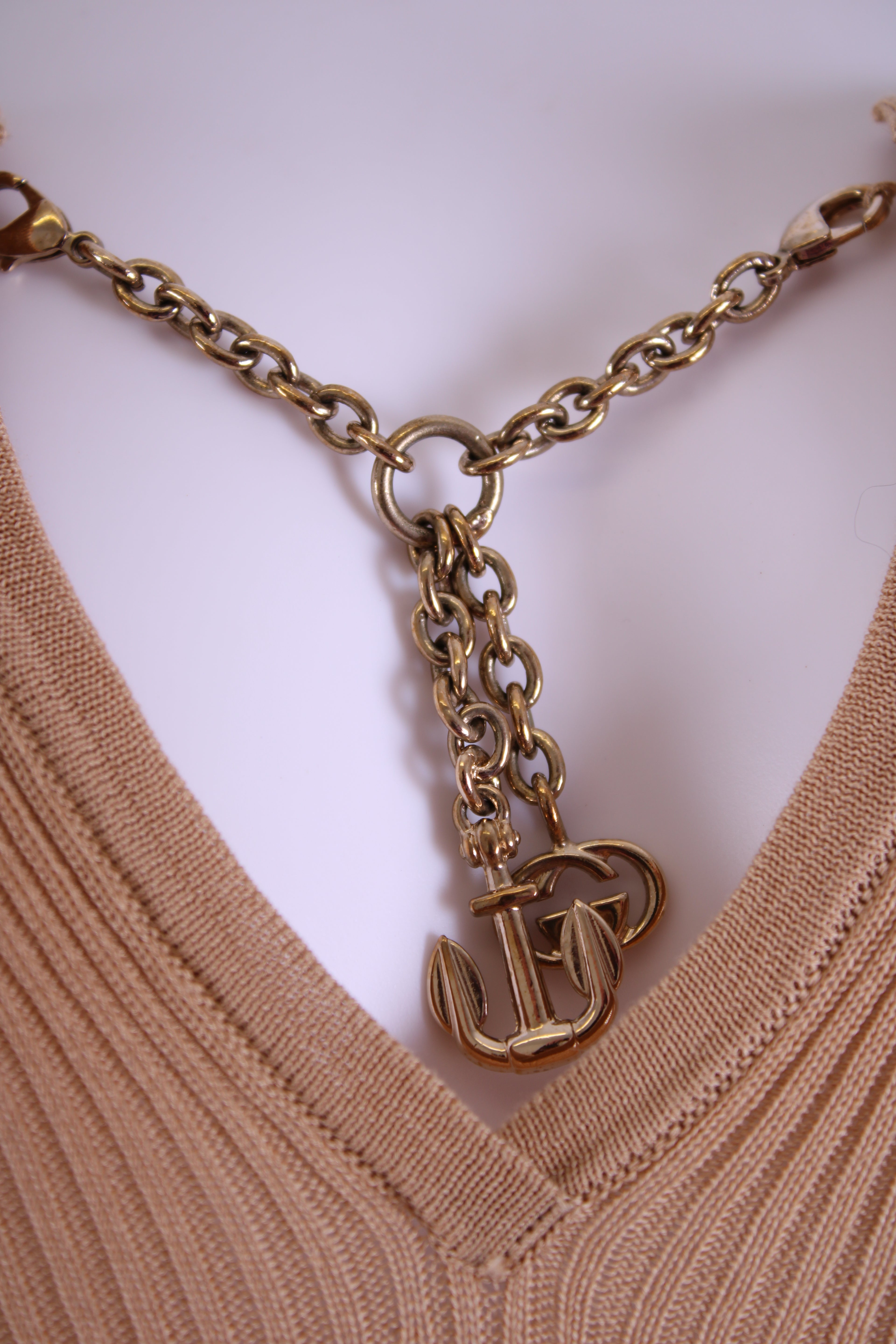 Gucci L/S Chain Neck Jumper Beige L