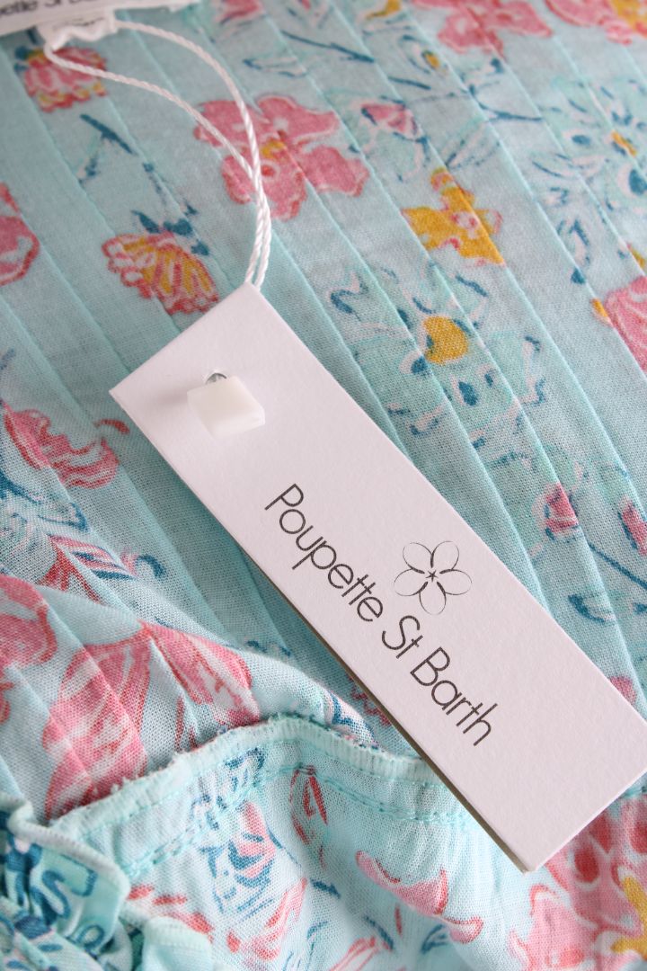 Poupette St Barth Floral Long Sleeve Dress Blue XS