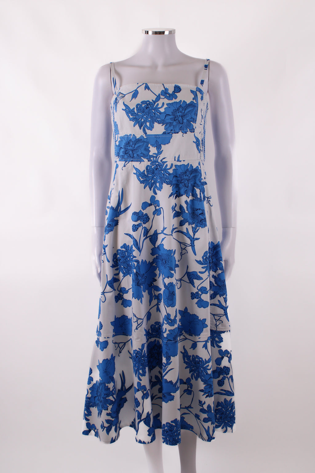 ME+EM Floral strappy long dress blue and white 12