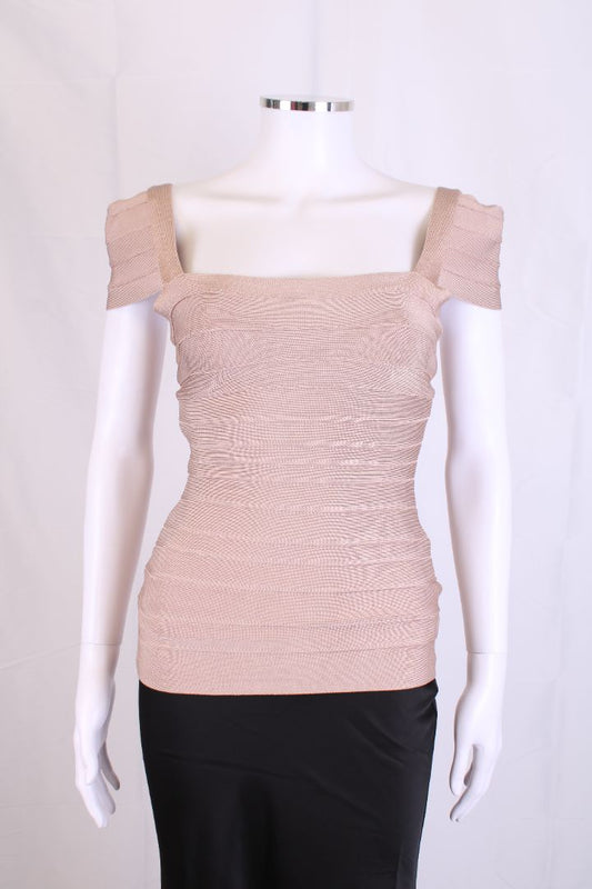 Herve Leger S/S Bandage Top Beige S