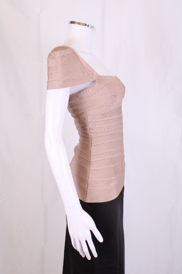 Herve Leger S/S Bandage Top Beige S