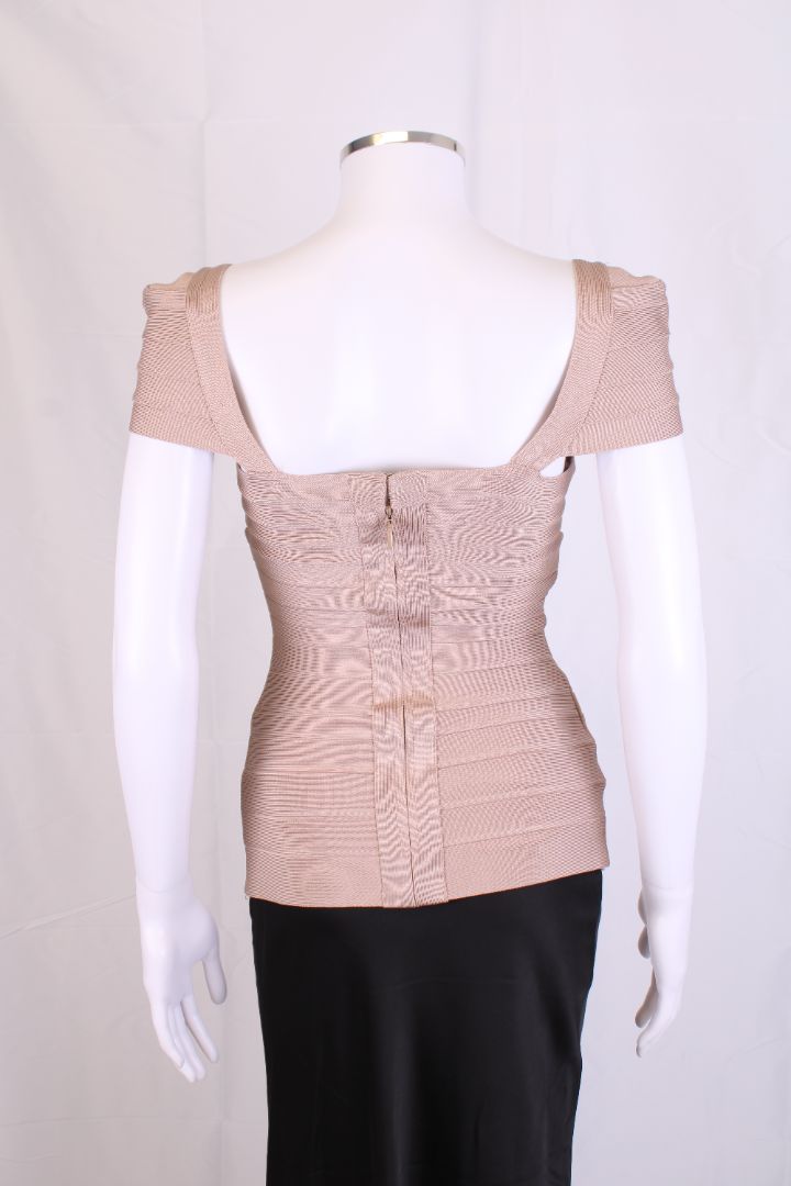Herve Leger S/S Bandage Top Beige S