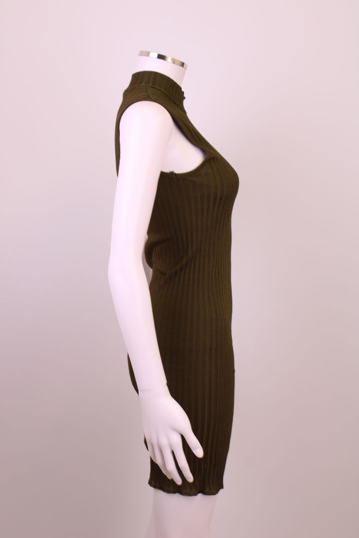 Balmian S/S Knit Button Dress Khaki 6