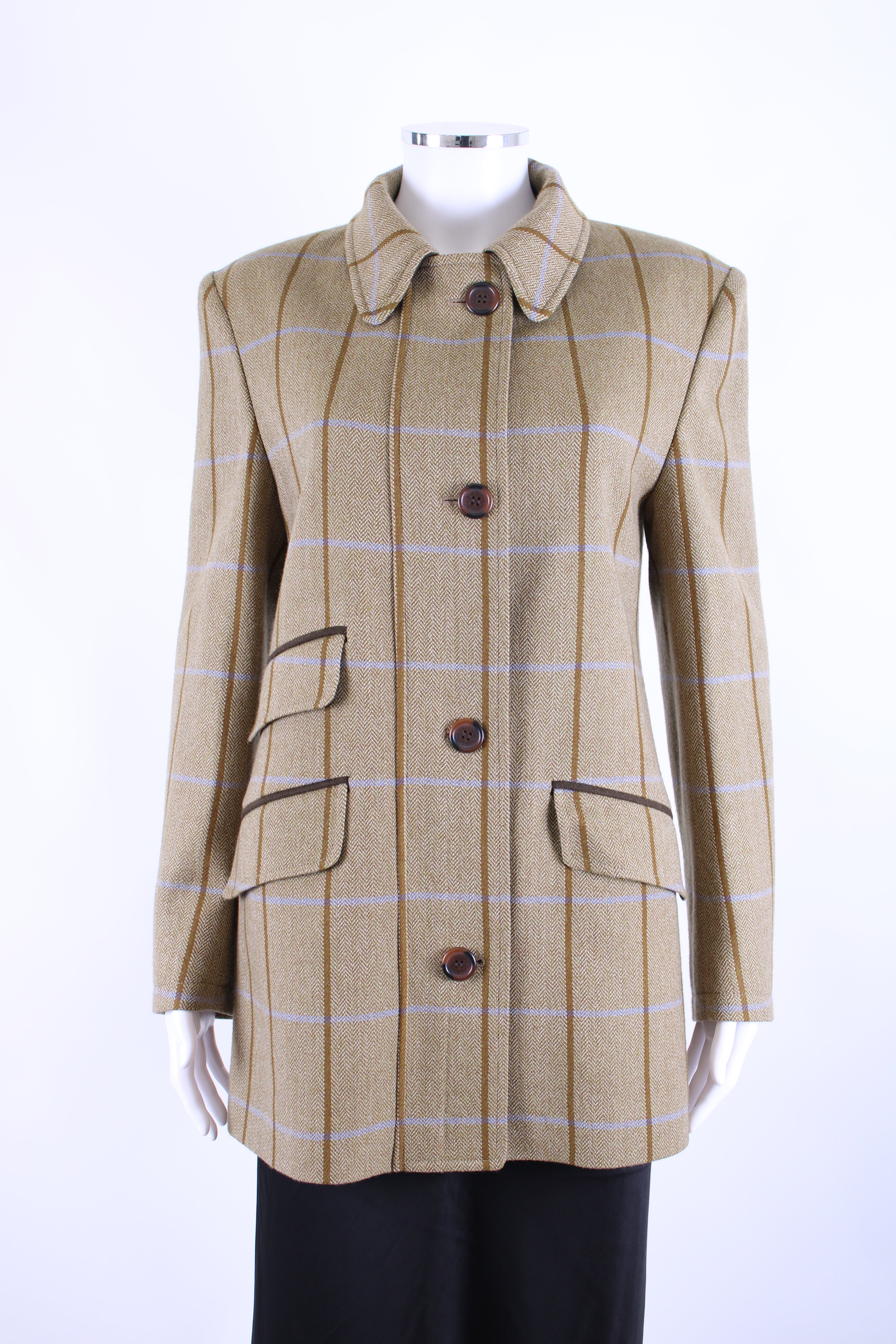 Welligogs Check Tweed Jacket Khaki/ Blue 10