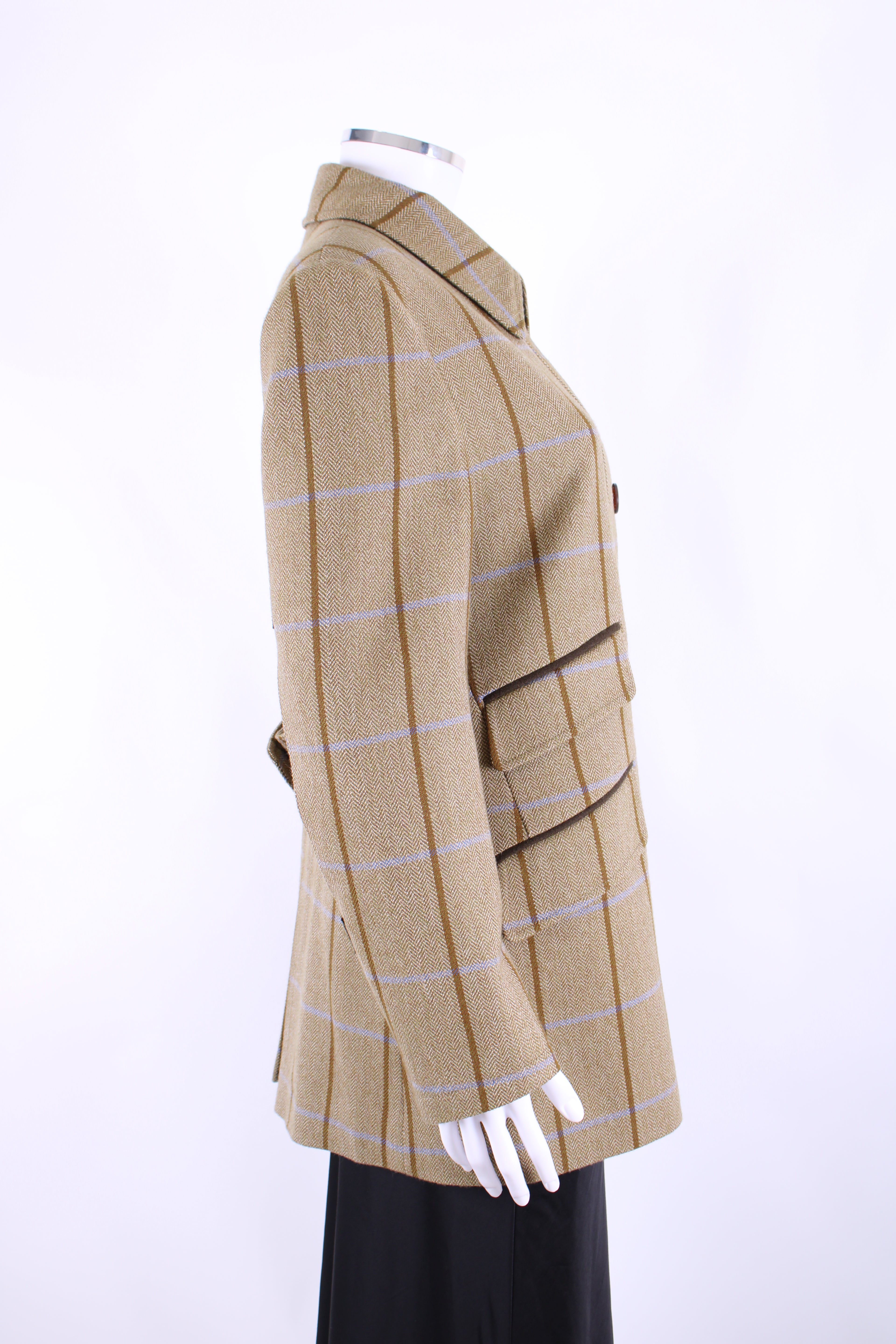 Welligogs Check Tweed Jacket Khaki/ Blue 10