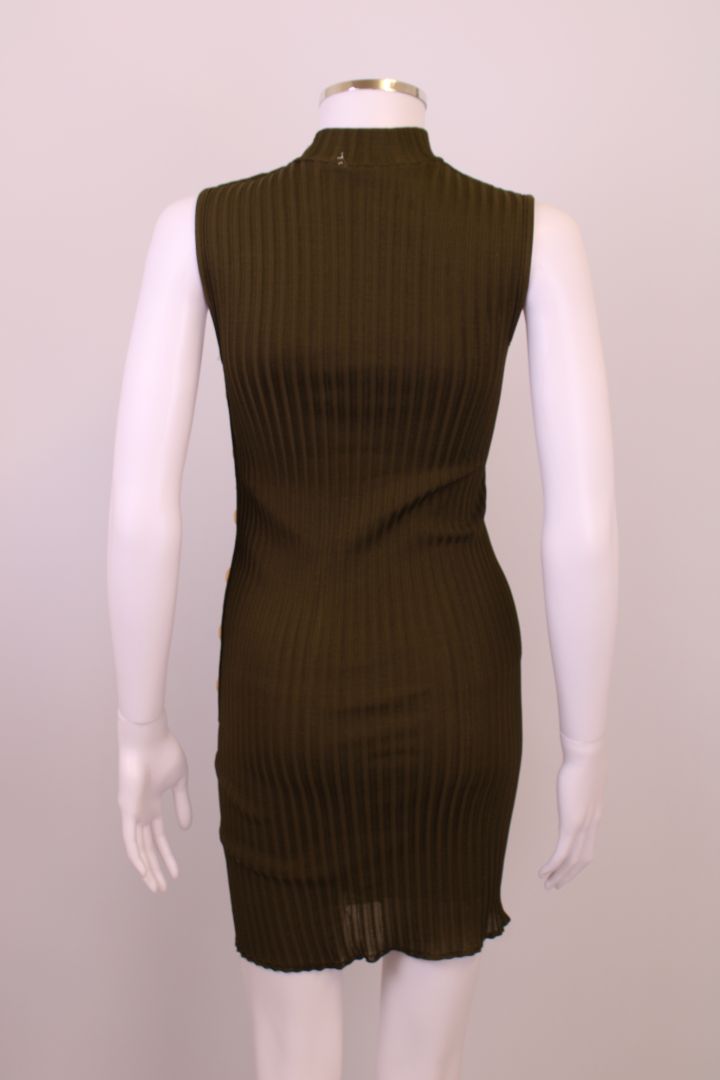 Balmian S/S Knit Button Dress Khaki 6