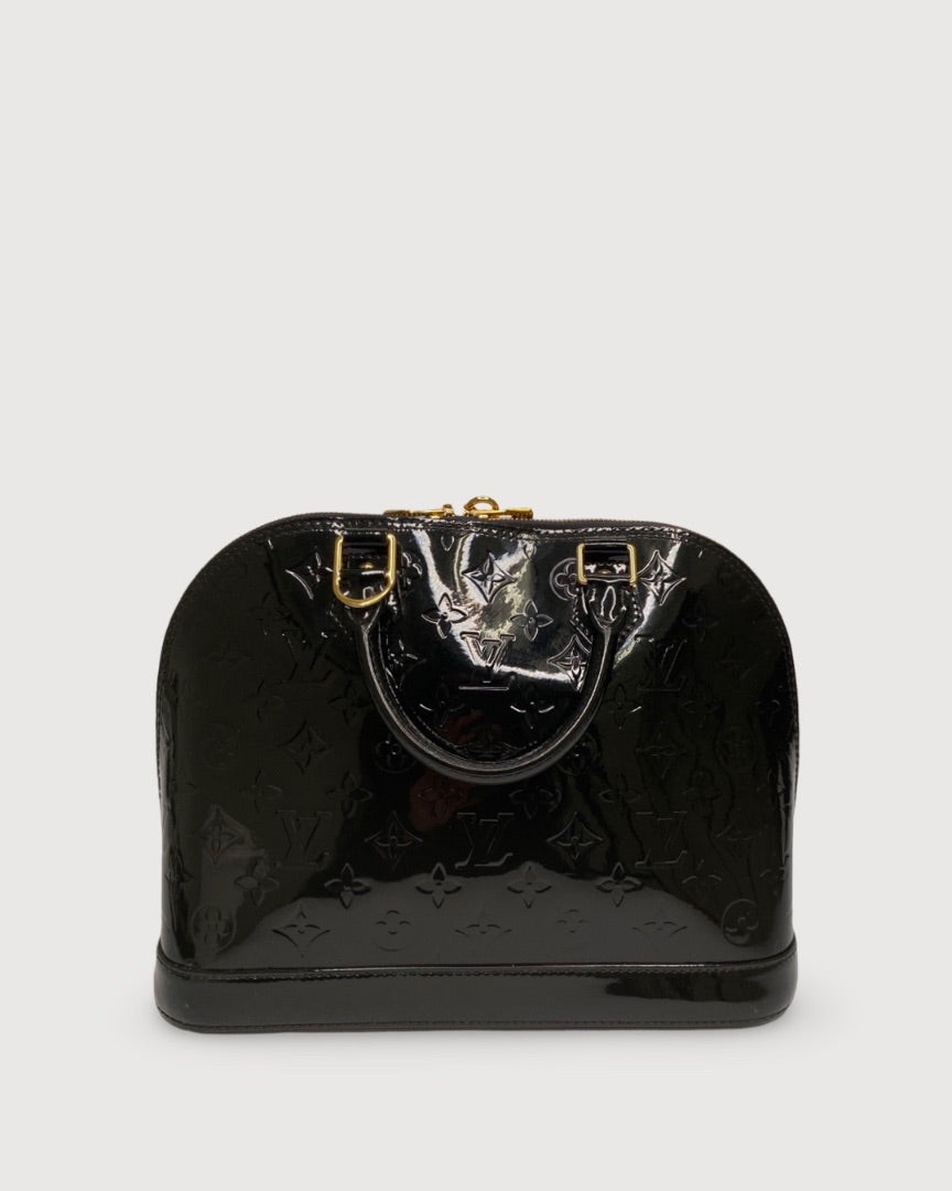 Black Patent Louis Vuitton Handbag, Alma PM