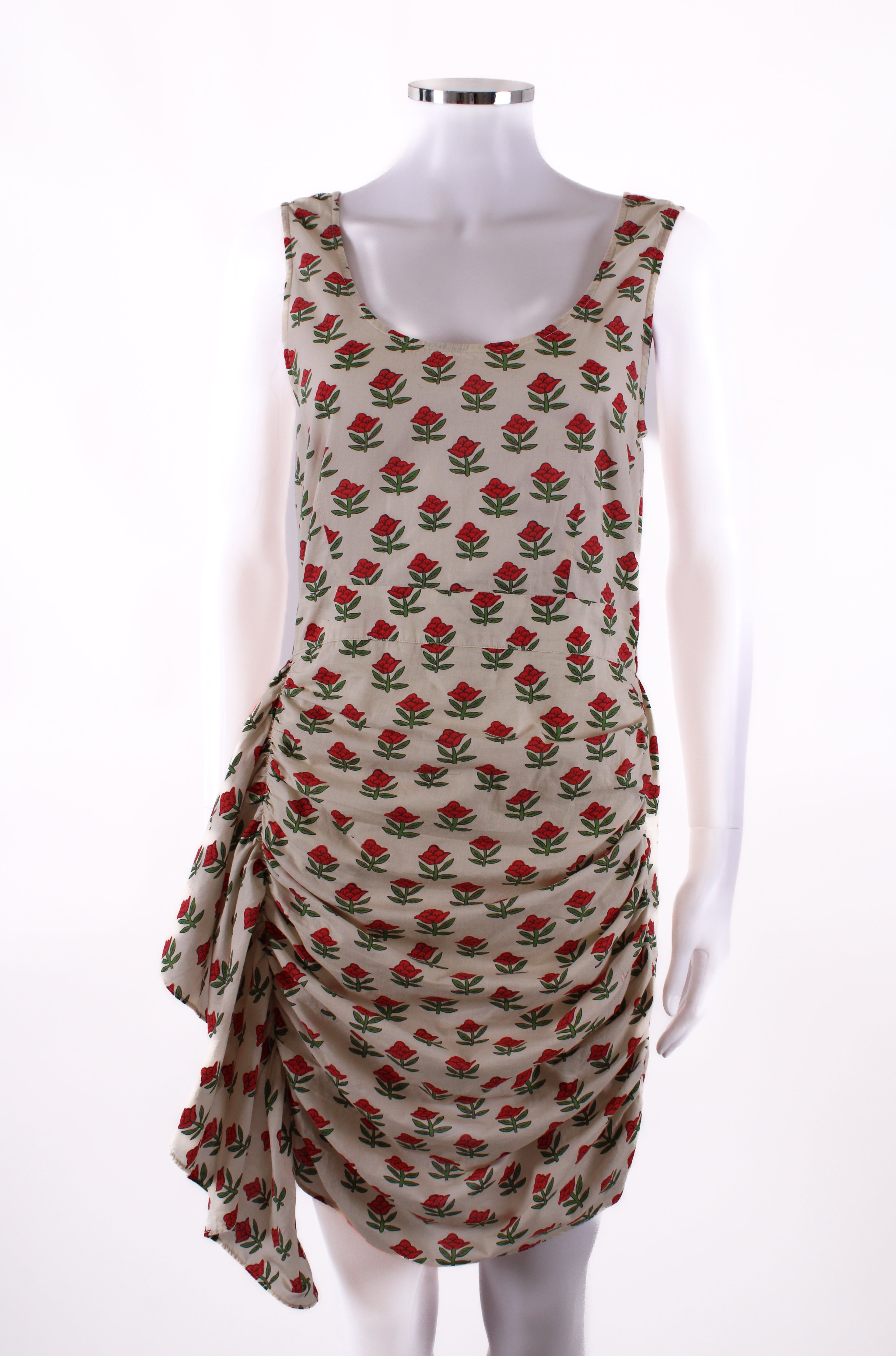 Rhode Floral Print Mini Dress White / Red S