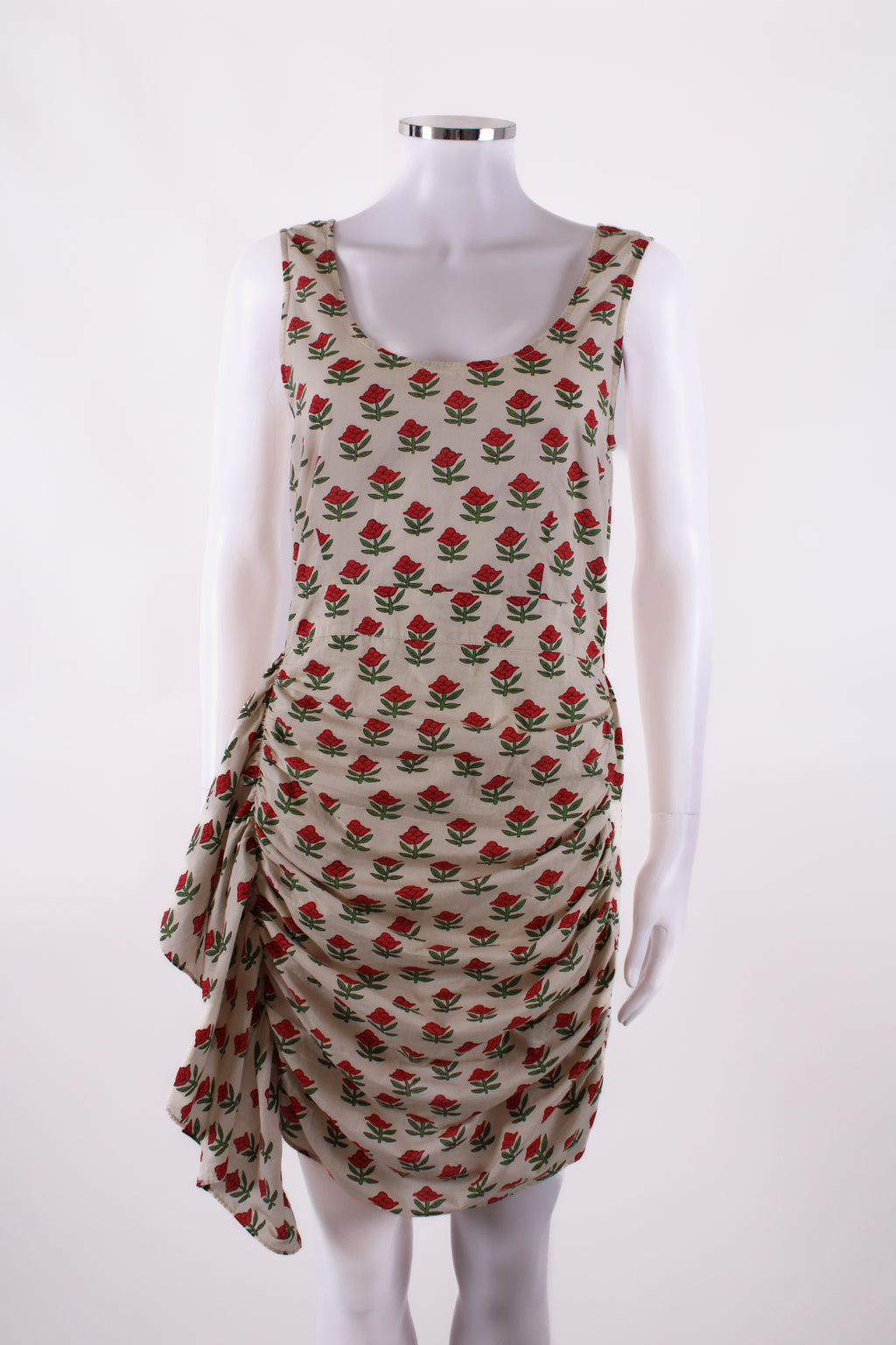 Rhode Floral Print Mini Dress White / Red S