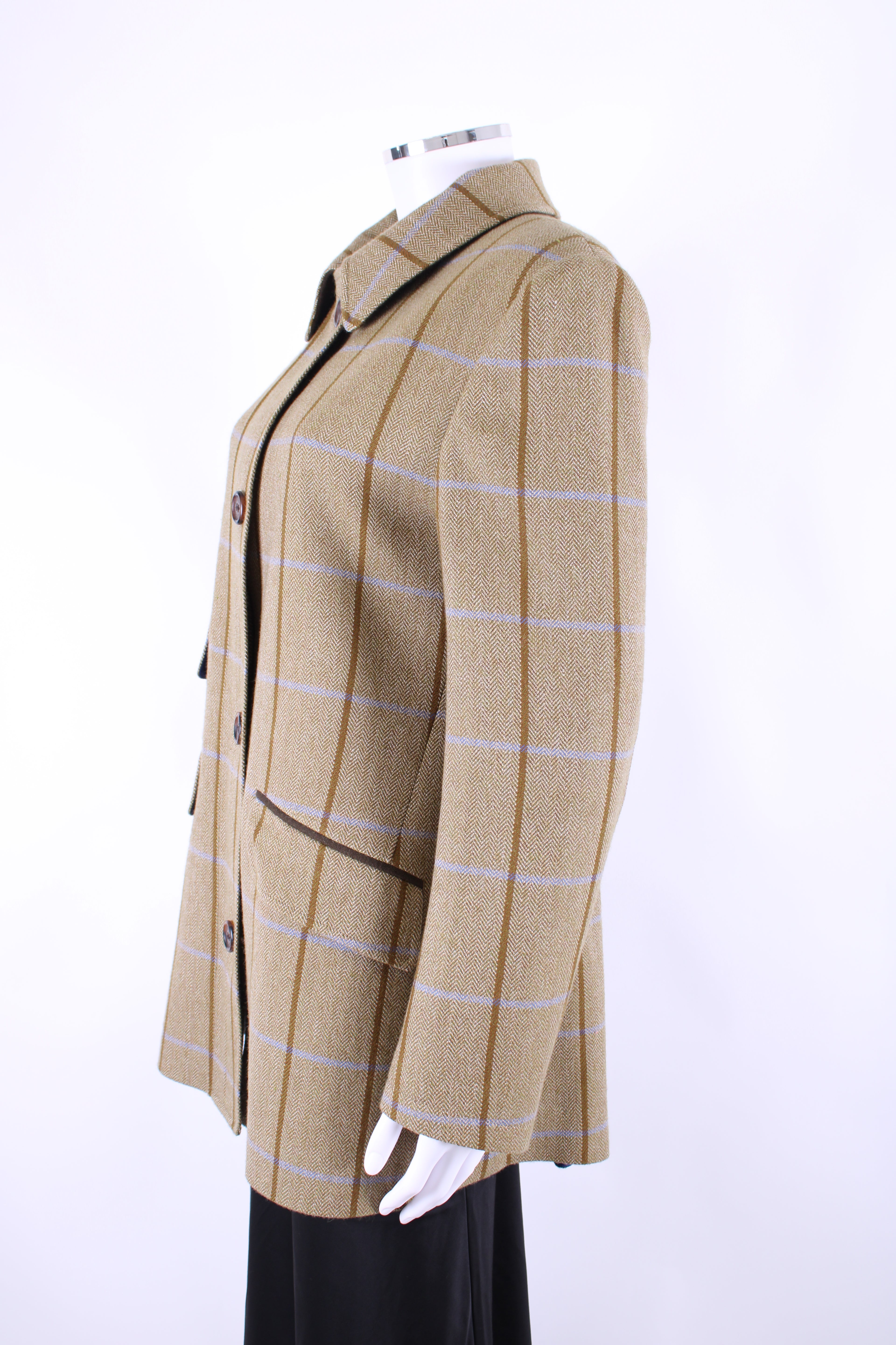 Welligogs Check Tweed Jacket Khaki/ Blue 10