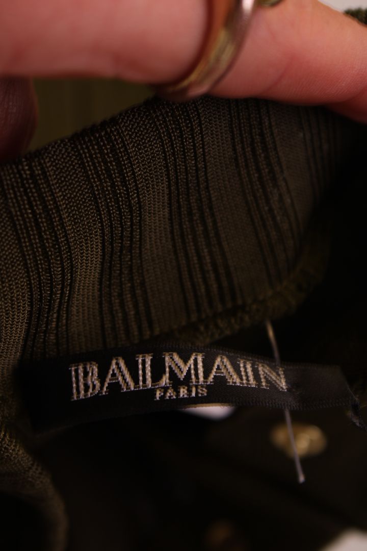 Balmian S/S Knit Button Dress Khaki 6