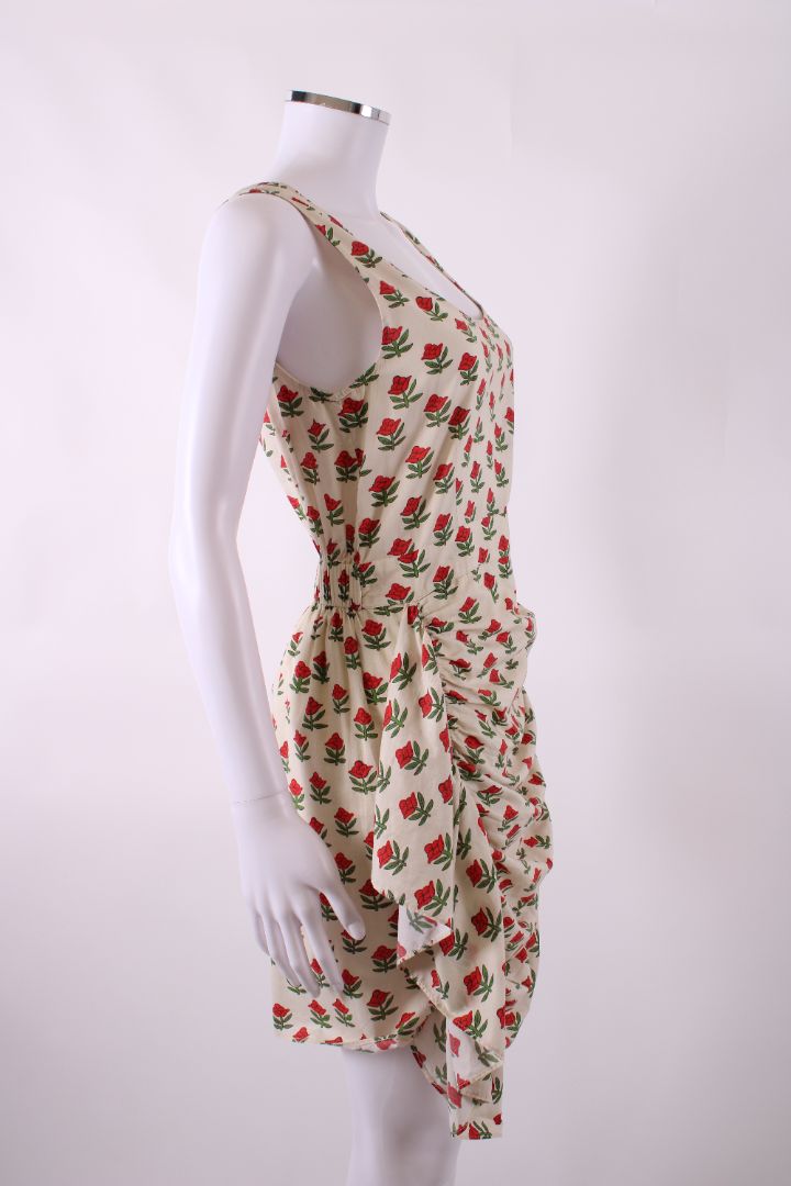 Rhode Floral Print Mini Dress White / Red S