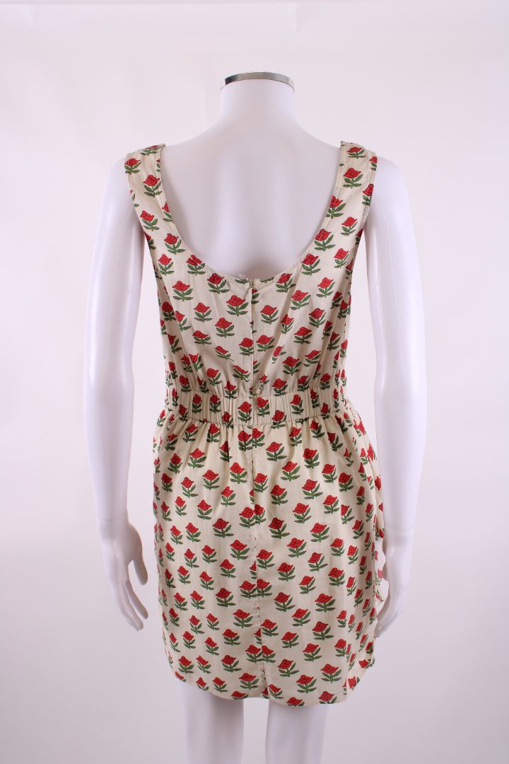 Rhode Floral Print Mini Dress White / Red S