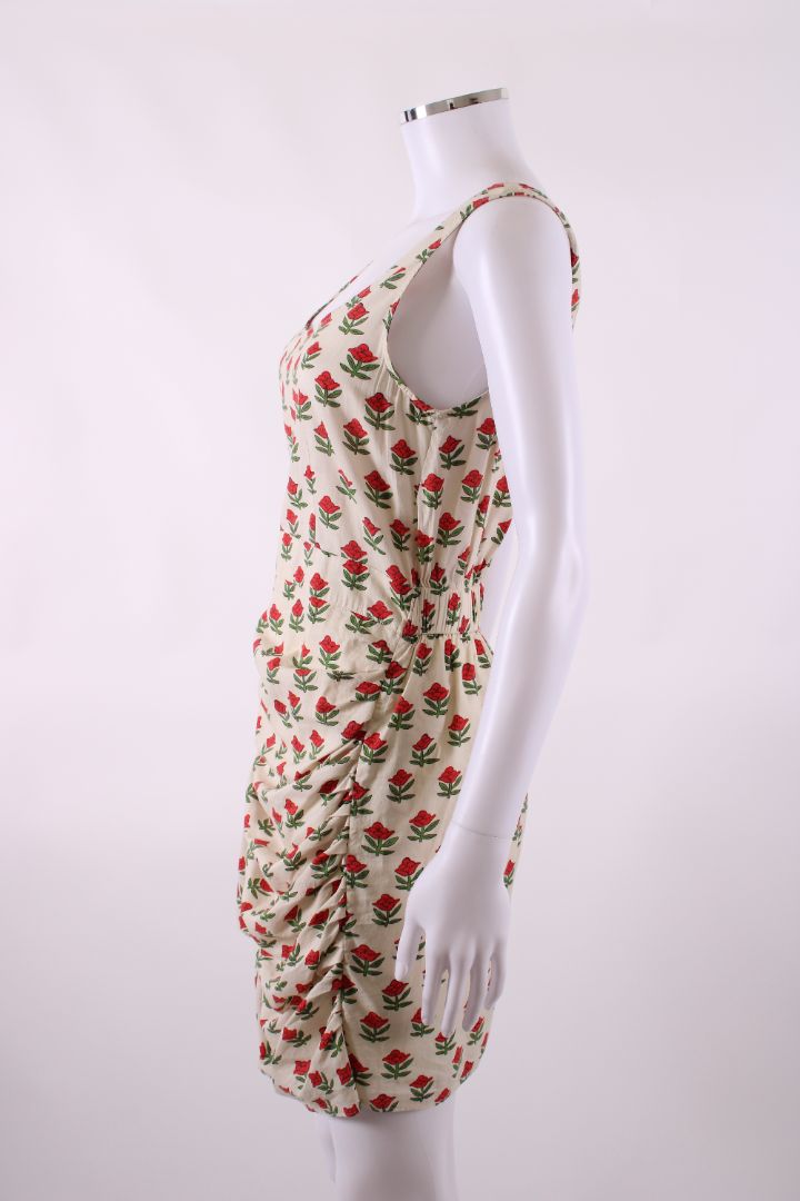 Rhode Floral Print Mini Dress White / Red S