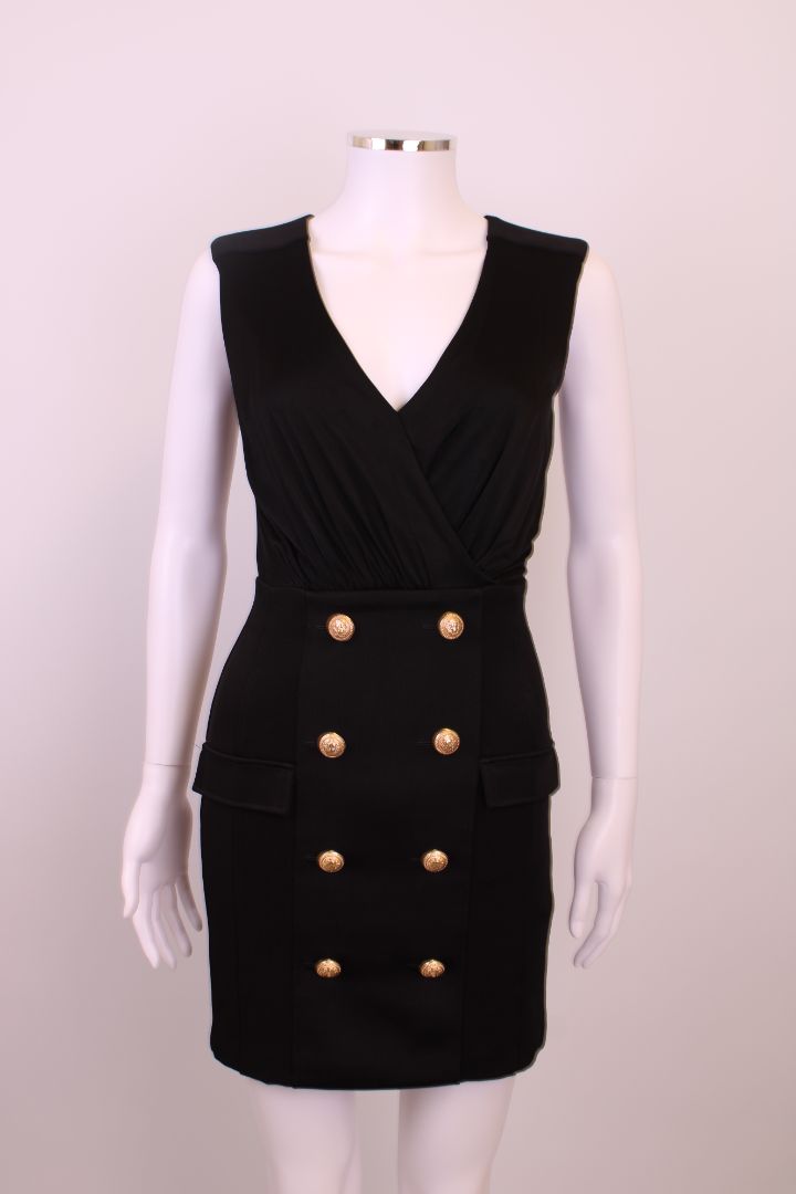 Balmain S/S Button Dress Black 6
