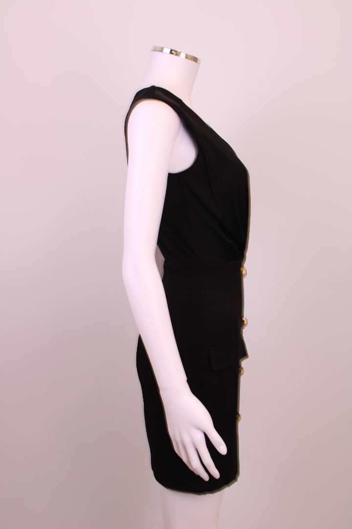 Balmain S/S Button Dress Black 6
