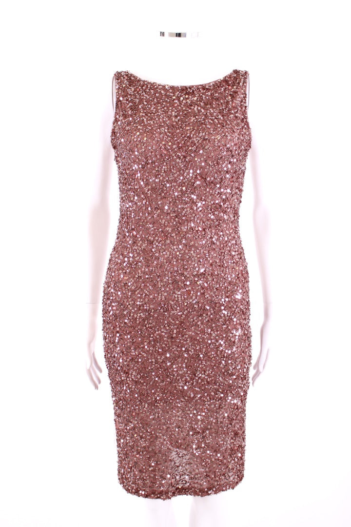 Alice & Olivia S/S Sequin Dress Rose Gold 4