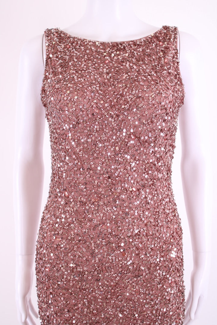 Alice & Olivia S/S Sequin Dress Rose Gold 4