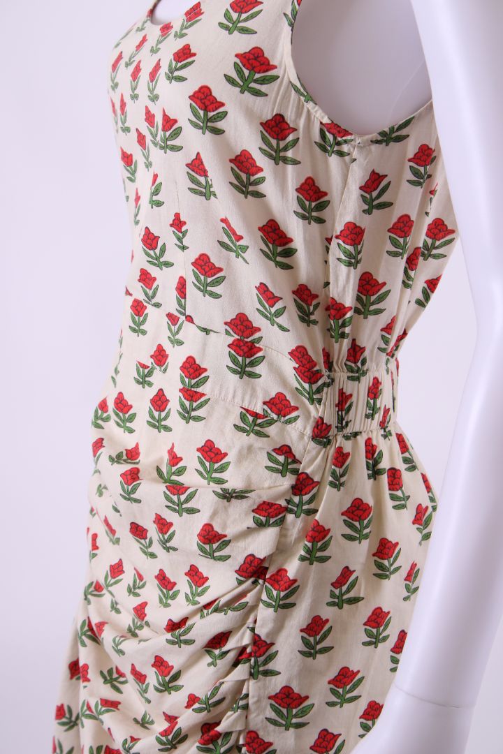 Rhode Floral Print Mini Dress White / Red S