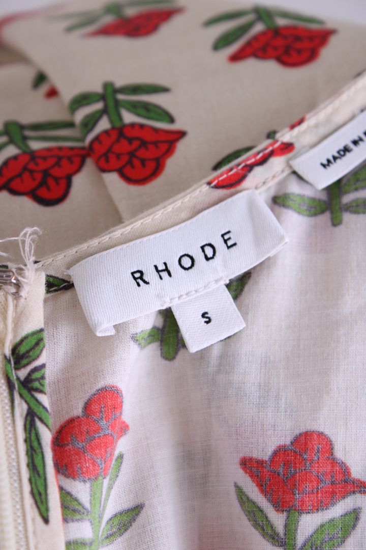 Rhode Floral Print Mini Dress White / Red S