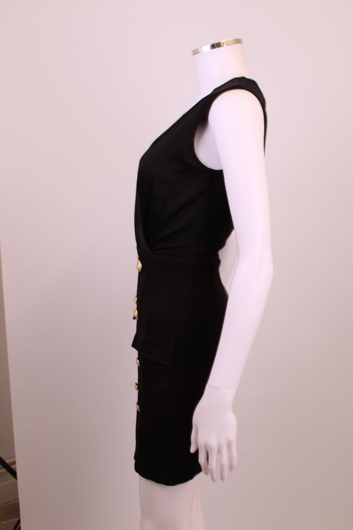 Balmain S/S Button Dress Black 6
