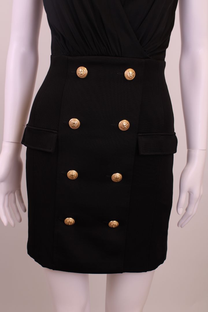 Balmain S/S Button Dress Black 6