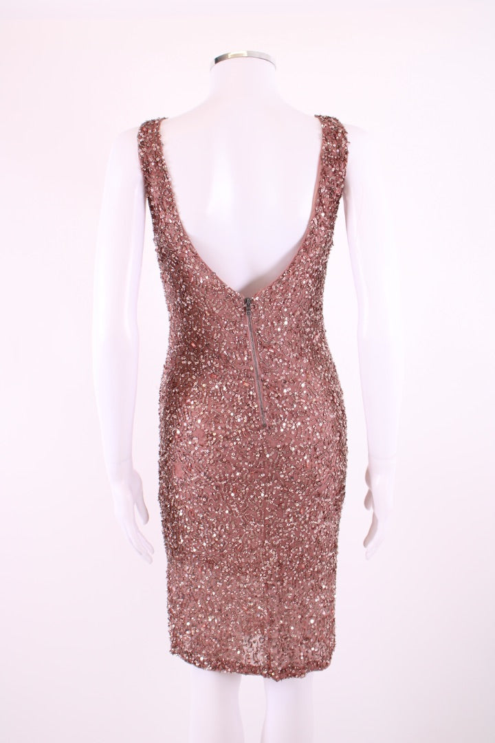 Alice & Olivia S/S Sequin Dress Rose Gold 4
