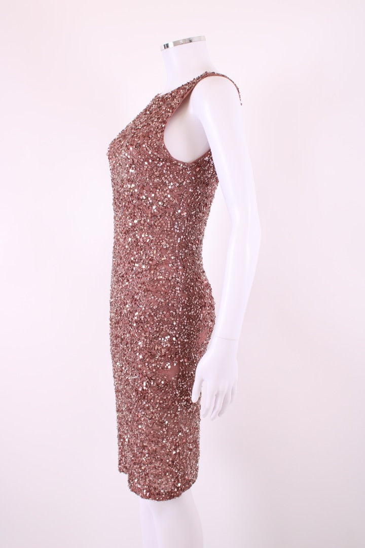 Alice & Olivia S/S Sequin Dress Rose Gold 4