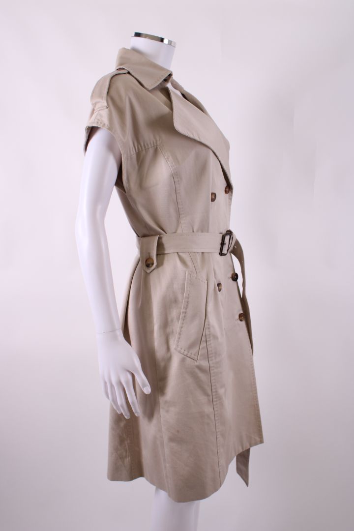 Carolina Herrera Sleeveless Trench Coat Beige S