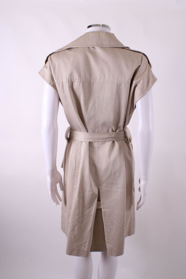Carolina Herrera Sleeveless Trench Coat Beige S