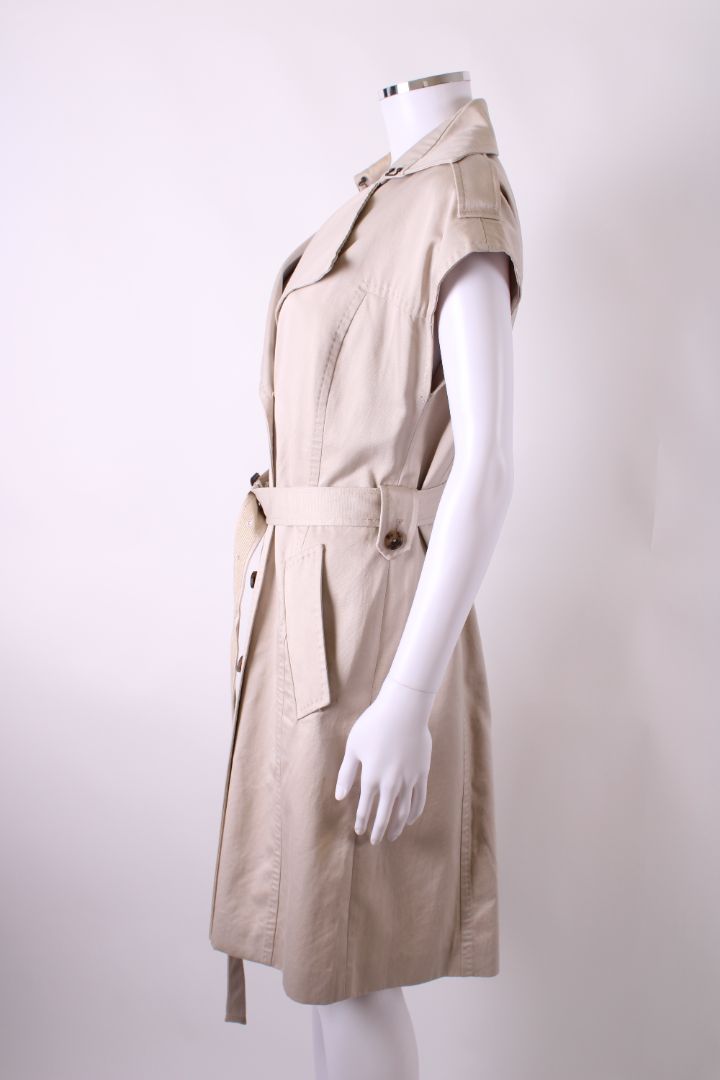 Carolina Herrera Sleeveless Trench Coat Beige S