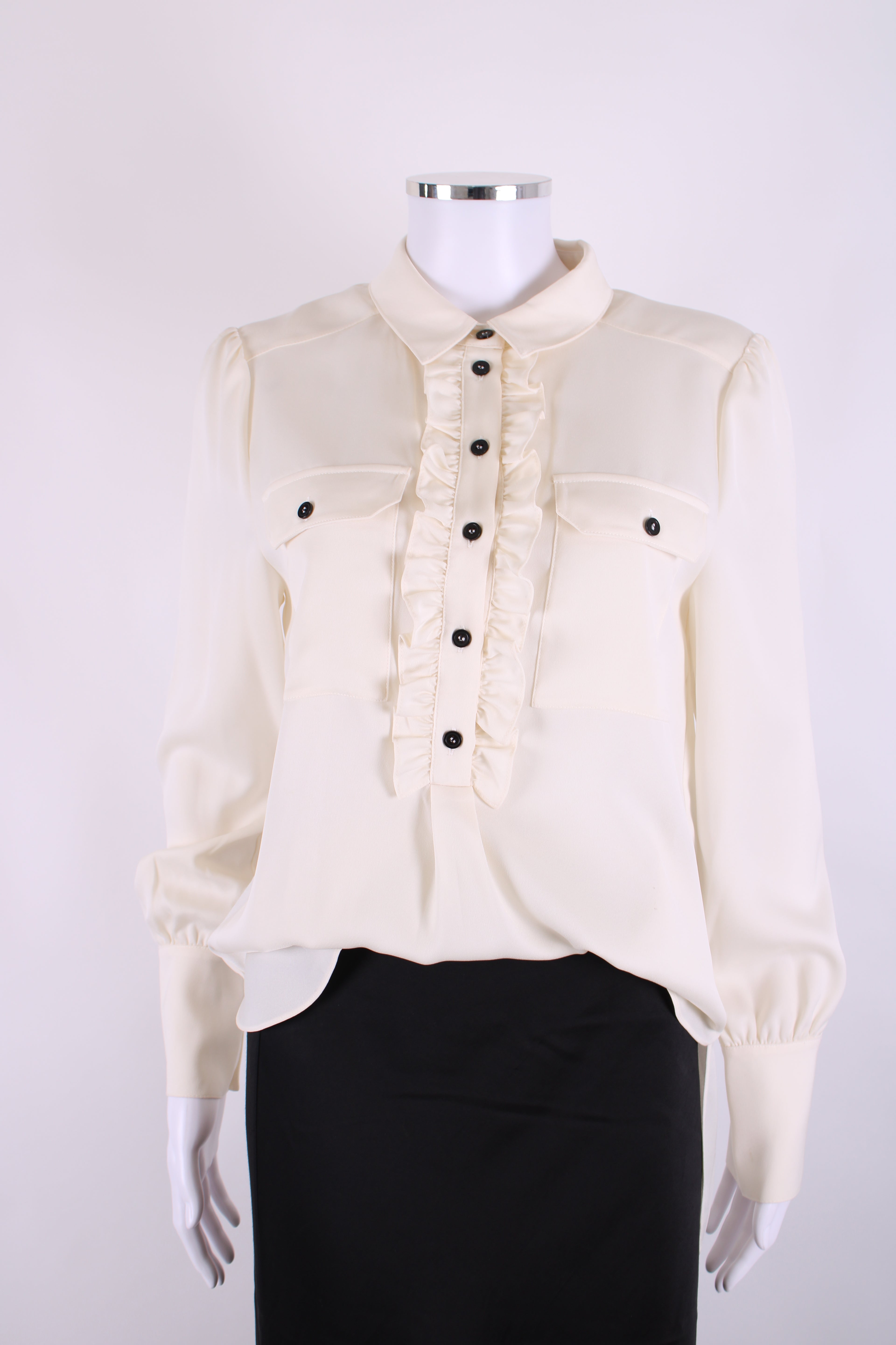 ME+EM L/S Ruffle Shirt Cream 12