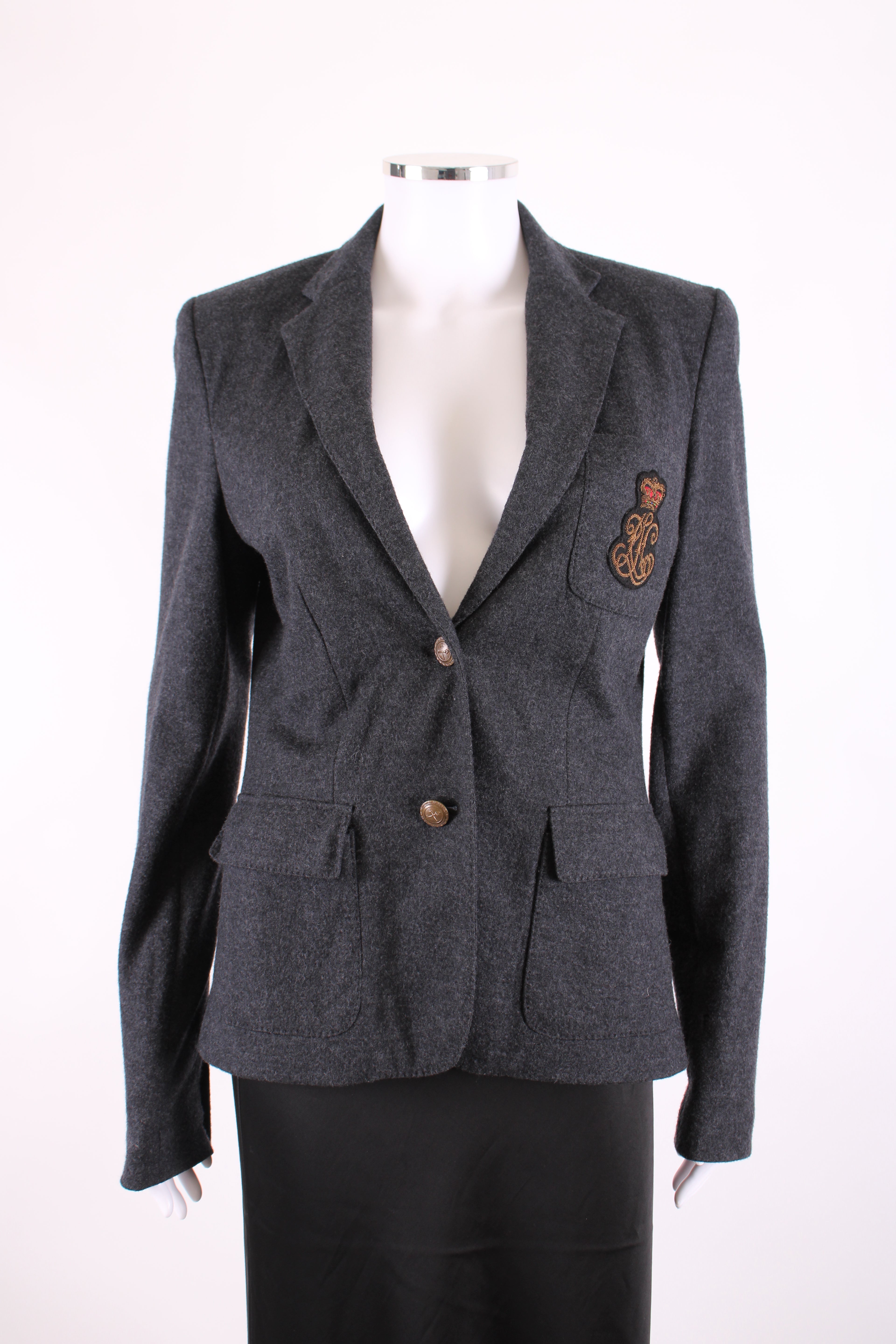 Ralph Lauren Crest Logo Blazer Grey 10