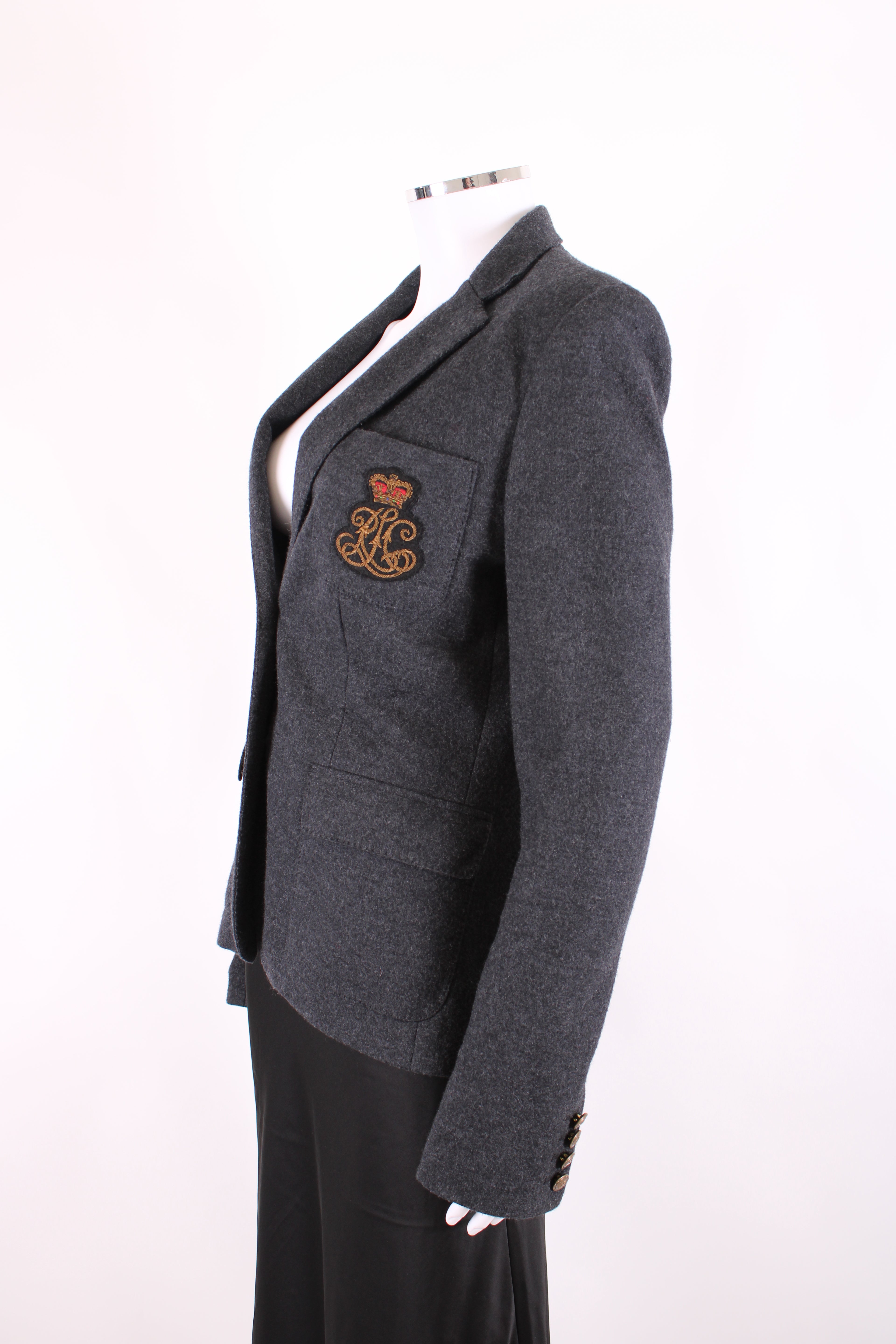Ralph Lauren Crest Logo Blazer Grey 10