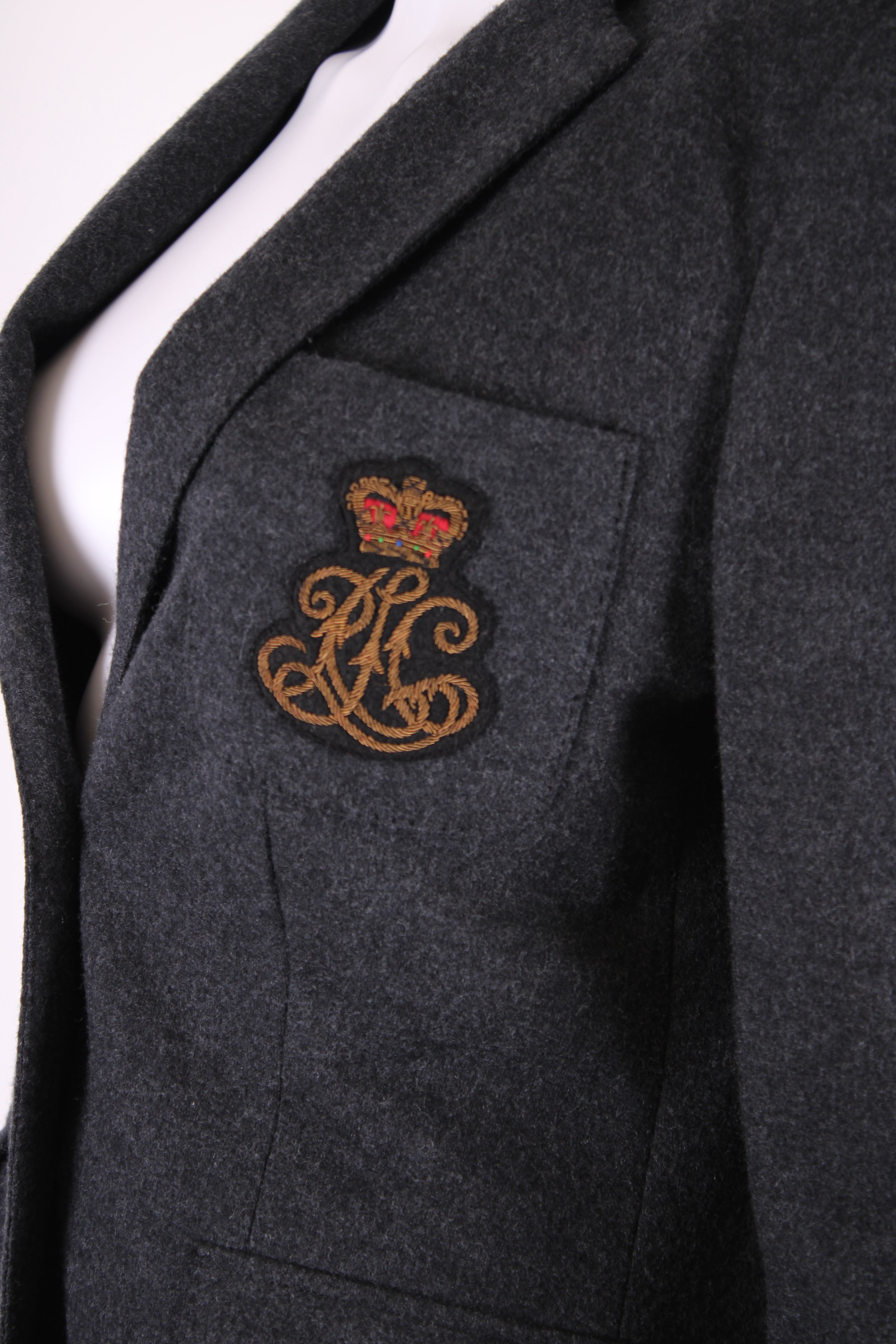 Ralph Lauren Crest Logo Blazer Grey 10