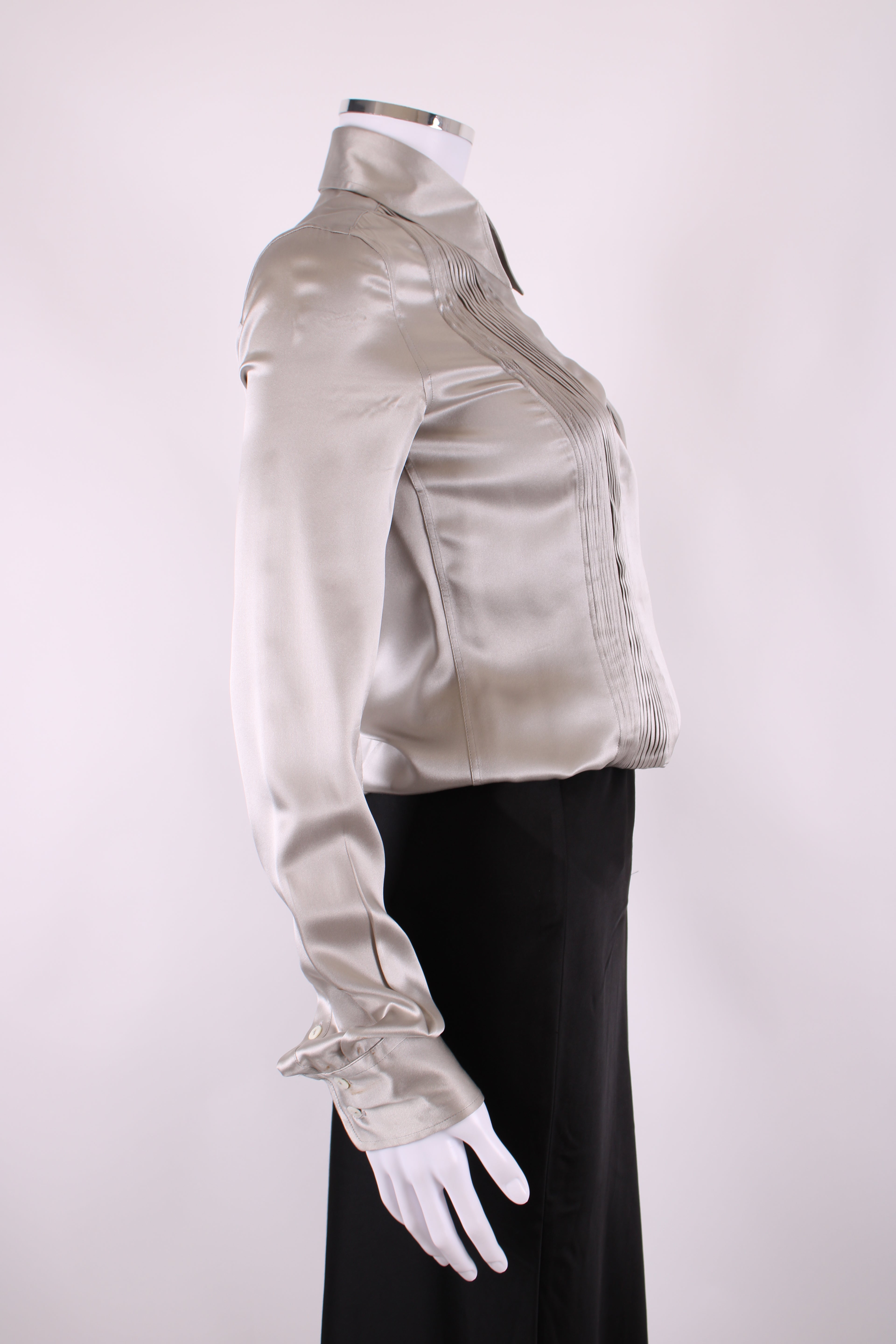 Dolce & Gabbana L/S Pleated Shirt Grey S