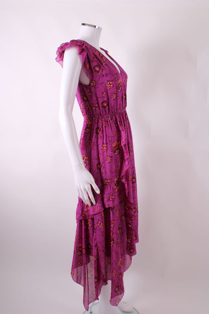 Ulla Johnson S/S Floral Shimmer Dress Purple/ Orange 4