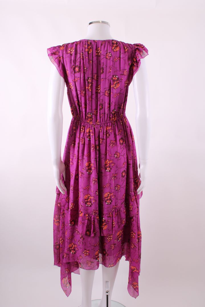 Ulla Johnson S/S Floral Shimmer Dress Purple/ Orange 4