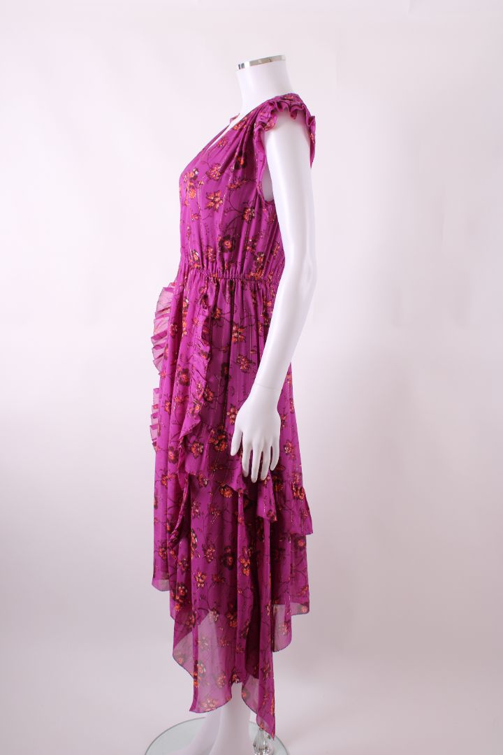 Ulla Johnson S/S Floral Shimmer Dress Purple/ Orange 4