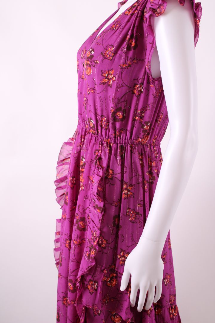 Ulla Johnson S/S Floral Shimmer Dress Purple/ Orange 4