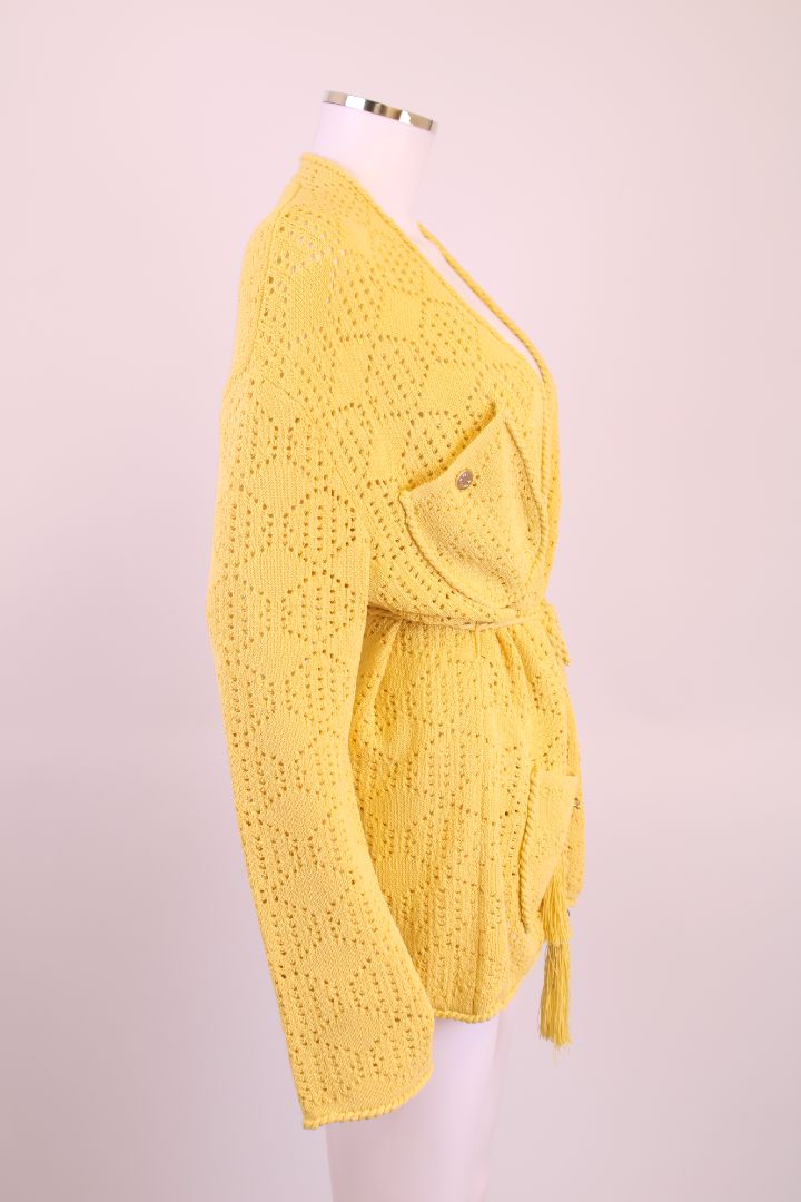 Maje Crochet Cardigan Yellow M