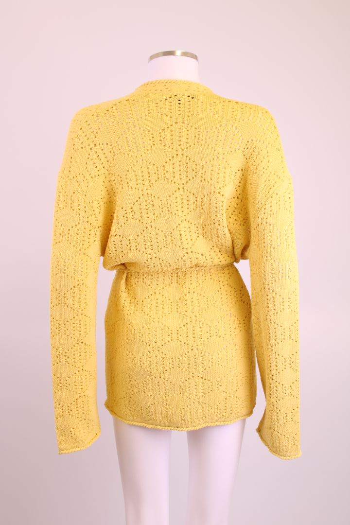 Maje Crochet Cardigan Yellow M