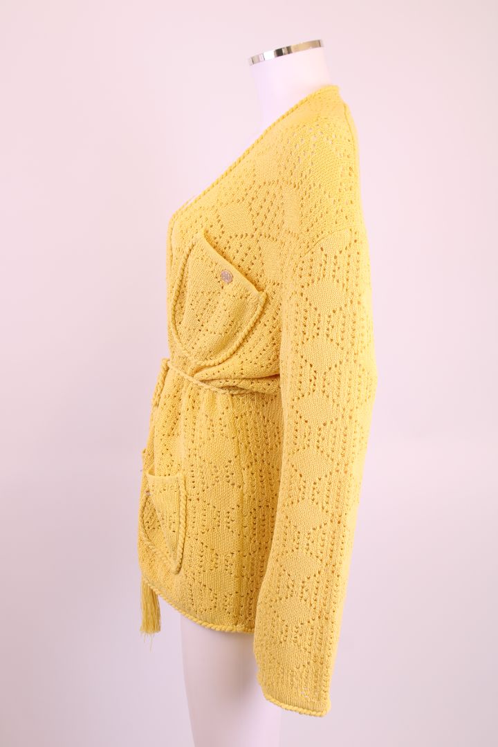 Maje Crochet Cardigan Yellow M